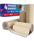 Premium Cotton Latex-Free Elastic Bandage Wrap 4 & 6 4-Pack - Self-Closing Compression Bandage - Washable & Reusable - Buy Online on GoSupps.com