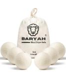 Baryah Tumble Dryer Balls Pack Of 6 XL - Handmade Reusable Organic New Zealand Sheep Wool Laundry Balls For Washing Machine Reduce Drying Time And Wrinkles With Natural Scented Fabric Softener Laundry - Buy Online on GoSupps.com