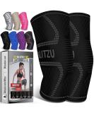 BLITZU Knee Braces for Men & Women - 2 Pack Compression Sleeves for Knee Pain Relief - Medium Size Black (1 Pair) - Buy Online on GoSupps.com