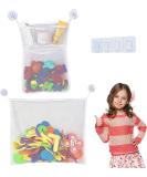 2 Set Bath Toy Organizer for Kids - Quick Dry Storage Net for Mesh Toys, Shower Organizer Bag with Hooks and Suction Cups - Buy Online on GoSupps.com