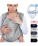 100% Cotton Baby Wrap Carrier - Light Grey | For Newborns & Babies Up to 15 Kg | Includes Storage Bag & Bib | By Makimaja - Buy Online on GoSupps.com