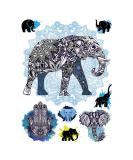 Bohemian Mandala Elephant Temporary Tattoos - Set of 2 | Henna Yoga Meditation Design - Buy Online on GoSupps.com
