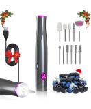 Zoccee 11-in-1 Electric Nail Cutter with LED Light - Gel & Acrylic Nail Manicure Set 22000 RPM Gray - International Shipping Available - Buy Online on GoSupps.com