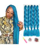 Showjarlly Jumbo Braid Artificial Hair - 24 Inch Ombre KanCalon Hair Extensions (5 Pack) for Box & Twist Braids in Navy Blue - Buy Online on GoSupps.com