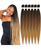 Xusuperb Pre Stretched Braiding Hair Ombre Brown 30 inch Long Easy Braids Extensions 6 Packs Knotless Aheaded Braid Hair Soft Kanecalon Kunsthaar Yaki Lichen Hair extensions (T1B/30/27#) 76 cm (6 Pack) T1b/30/27# - Buy Online on GoSupps.com