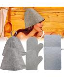Saunaut 6-Piece Felt Sauna Cap Set | Sauna Hats Gloves Shower Caps for Men & Women | Easy to Hang International Shipping - Buy Online on GoSupps.com