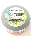 YUMMY HONEY Sugar Lip Scrub with Honey, Vanilla, Jojoba Oil & Vitamin E - 60g | Amor Florum - Buy Online on GoSupps.com