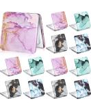 Cindeer 20 Pcs Compact Magnifying Makeup Mirror Set - Double Sided Portable Hand Mirror for Women - Marble Style - Buy Online on GoSupps.com