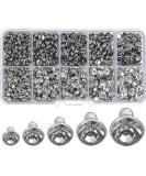 500 Sets CZ White Crystal Rivets for DIY Leather-Craft & Garment | Rapid Rhinestone Studs in Silver Color (Mixed 01) - Buy Online on GoSupps.com