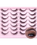 SQYlashes 3D Mink Cat Eye Lashes Pack - 14 Pairs for Full Volume & Lift Effect - 4-13MM Wispy Natural Look - Buy Online on GoSupps.com