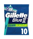 Gillette BlueII Plus Slalom Disposable Razors for Men x10 10 pieces (1 pack) - Buy Online on GoSupps.com