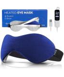 Ezona Heated Eye Mask - USB Electric Warm Compress for Dry Eyes Blepharitis & Sinus Relief - Temperature & Timer Control - Indigo - Buy Online on GoSupps.com