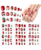 72 Pieces Christmas Kids False Nails - Full Cover Short Artificial Nail Tips for Girls, Pre-glue Fake Nails for Children, Stick On Nails for Christmas Nail Art - Style 1 - Buy Online on GoSupps.com
