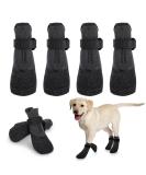 2 Pair Dog Boots for Injures Paws Waterproof Anti-Slip Dog Shoes with Adjustable Reflective Straps Dog Socks Paws Stop Licking Dog Crocs Paw Protector Black - Buy Online on GoSupps.com