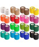 32 Rolls Self-Adhesive Cohesive Bandage Wrap - 2 Inch Colorful Elastic Tape for Sports Wrists & Ankles - Ideal for Swelling & Sprains - International Shipping - Buy Online on GoSupps.com