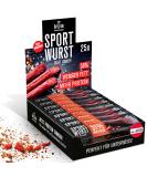 Grillido Sportwurst Rind & Chili 25 Pack |The Beef Jerky Alternative with little sugar |39% protein and only 2.96g fat per sausage beef & chili - Buy Online on GoSupps.com