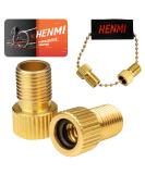 Henmi bicycle valve adapter with key ring French valve adapter SV SCLAVERAND DV Dunlop valve on Auto AV Autoventil adapter French valve with sealing ring - Buy Online on GoSupps.com