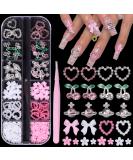 Buy Silver Nail Charms & Gems - Cute Bowknot Blossom Flowers & Alloy Rhinestones for Nail Art - DIY Craft Accessories - Buy Online on GoSupps.com