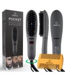 Aberlite Pocket - Compact Beard Straightener for Men - Ionic & Anti-Scald Technology - Beard Straightening Heat Brush Comb Ionic - for Home and Travel - Buy Online on GoSupps.com