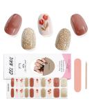 EBANKU 20 PCS Semi Cured Gel Nail Strips Full Wraps | Adhesive Gel Nail Stickers with Nail File | UV/LED Lamp Required - #16 - Buy Online on GoSupps.com