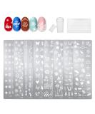 Nail Art Stamping Templates 8pcs Nail Stamping Templates with Nail Stamper and Scraper for DIY Nail Art Decoration Nail Salon Design - Buy Online on GoSupps.com