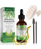 Rosemary Oil for Hair Growth & Silicone Massage Brush - 100% Pure 60ml | Combats Hair Loss for Men & Women - Buy Online on GoSupps.com