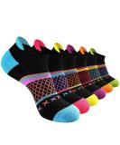 Eallco Women's Ankle Athletic Running Socks with Cushioned Sole - 6 Pairs, Black - Buy Online on GoSupps.com