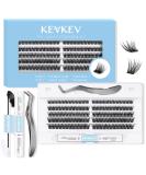 KevKev Eyelash Extension Kit - 120pcs Individual Lashes, Bond & Seal - DIY D-Curl Cluster Lashes - Ocean D-Mix (10-16mm) with Tweezers - for Eyelash Extensions - Buy Online on GoSupps.com