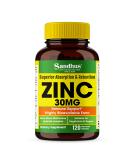 Zinc 30 mg Vegetarian Capsules 120 - Essential Mineral Supplement - Buy Online on GoSupps.com