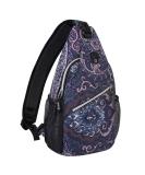 MOSISO Navy Blue Sling Backpack Daypack for Travel & Hiking - Crossbody Shoulder Bag with Totem Texture - Buy Online on GoSupps.com