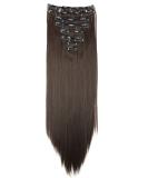 CAISHA by PRETTYSHOP XXL 20 Long Clip In Extensions Hair Extension Synthetic Straight Brunette #8 (CES104) - 8 Pieces Set - Buy Online on GoSupps.com