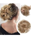 Thick 80g Large Hair Tie Extensions | Messy Bun Updos | Voluminous Real Hair Look | Strawberry Blonde & Platinum Mix - Buy Online on GoSupps.com