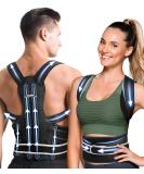 FILLOVE 4X Support Back Brace - Adjustable Posture Corrector for Men & Women | Magnetic Therapy for Back Pain Relief | Scoliosis & Hunchback Support - Black Large/X-Large - Buy Online on GoSupps.com