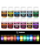 Hemoer 12 Colors Glow in the Dark Pigment Powder - Non-Toxic Luminous Mica for Epoxy Resin, Nails, Acrylic Paint, Halloween - 0.7oz/Bottle - Buy Online on GoSupps.com