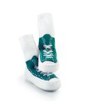 Mocc Ons 12-18 Months Sneaker Turquoise | Washable Leather Sole Slipper Socks - Buy Online on GoSupps.com