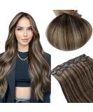 Runature Clip-In Highlights Real Hair Extensions - Brown 30cm Short Hair 3Pcs 50g Natural Color #2P8A - Premium Quality! - Buy Online on GoSupps.com