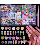 3D Candy Nail Charms Kit | Cute Lollipop & Gummy Candy Nail Charms for DIY Manicures | Colorful Heart & Star Accessories - Buy Online on GoSupps.com