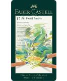 Faber-Castel Pitt Pastel Pencils - 12 Pack Assorted Colors in Metal Tin - Buy Online on GoSupps.com