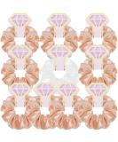 10-Piece Dark Pink and White Bridal Hair Scrunchies Set - Satin Bridesmaid Hair Ties for Wedding Accessories - Buy Online on GoSupps.com