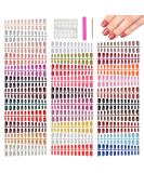 769PCS Assorted Colored Press On Nails - Medium Length Acrylic Fake Nails | EBANKU 32 Color Short Square French Nail Tips for Women & Girls - Buy Online on GoSupps.com