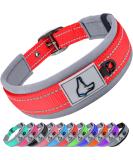 Joytale Neoprene Dog Collar for Medium Dogs | Softly Padded & Nylon Reflective | Red - 1 Pack - Buy Online on GoSupps.com