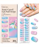 20 Pcs Gel Nail Strips - Unicorn Nail Art Stickers Kit | Stick on Nails for Party - Buy Online on GoSupps.com