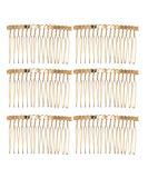 Senkary 10-Piece Metal Hair Combs Clip for Wedding Veil - 15 Teeth Gold - Buy Online on GoSupps.com