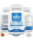 Beard Growth Supplement - Men's Hair Growth Vitamins (60 Capsules) with 5000 MCG Biotin & DHT Blocker - Beard Pills for Thicker & Stronger Hair - Buy Online on GoSupps.com