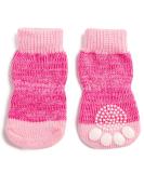 Pet Heroic Indoor Anti-Slip Socks for Dogs & Cats - 8 Sizes (S to 5XL) - Paw Protection & Traction with Silicone Gel - Pink Mode - Buy Online on GoSupps.com