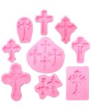9 Piece Cross Fondant Mold Set for Cake Decoration and Crafting Projects - Silicone Molds for Cupcake Topper, Sugarcraft, Polymer Clay - Buy Online on GoSupps.com