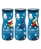 Gerber Puffs Cereal Snack Variety Pack - Apple Cinnamon, Blueberry, Strawberry Apple - 1.48 oz Each (Pack of 3) - Buy Online on GoSupps.com
