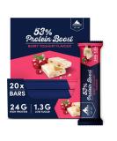 Multipower 53% Protein Boost - 20 x 45g Berry Yoghurt Protein Bars | 24g High-Quality Protein & Low Sugar | Ideal for International Shipping - Buy Online on GoSupps.com