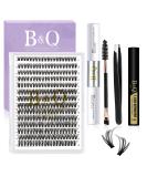 LASH Extension Set B & Q | 280 PCs 0.07C 9-15 Mix - Best Eyelash Extensions for Beginners with Glue & Applicator - Buy Online on GoSupps.com