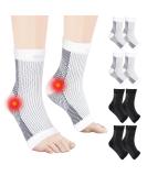 4 Pairs Neuro Socks for Men and Women Compression Socks Medical Neuropathy Socks Plantar Fasciitis Socks Sprained Ankle Support Breathable Anti-Slip Foot Support Brace for Pain Relief S/M Black White - Buy Online on GoSupps.com